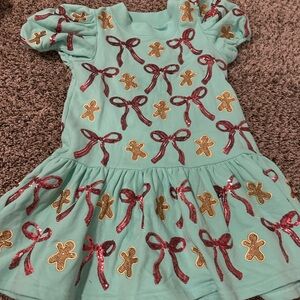 QUEEN OF SPARKLES Mint Dress with Red and Gold Accents